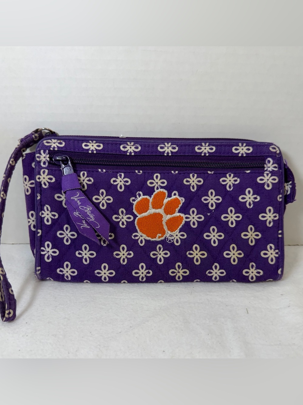 Vera Bradley Clemson Tiger Purple Wristlet/Wallet - Collegiate Collection